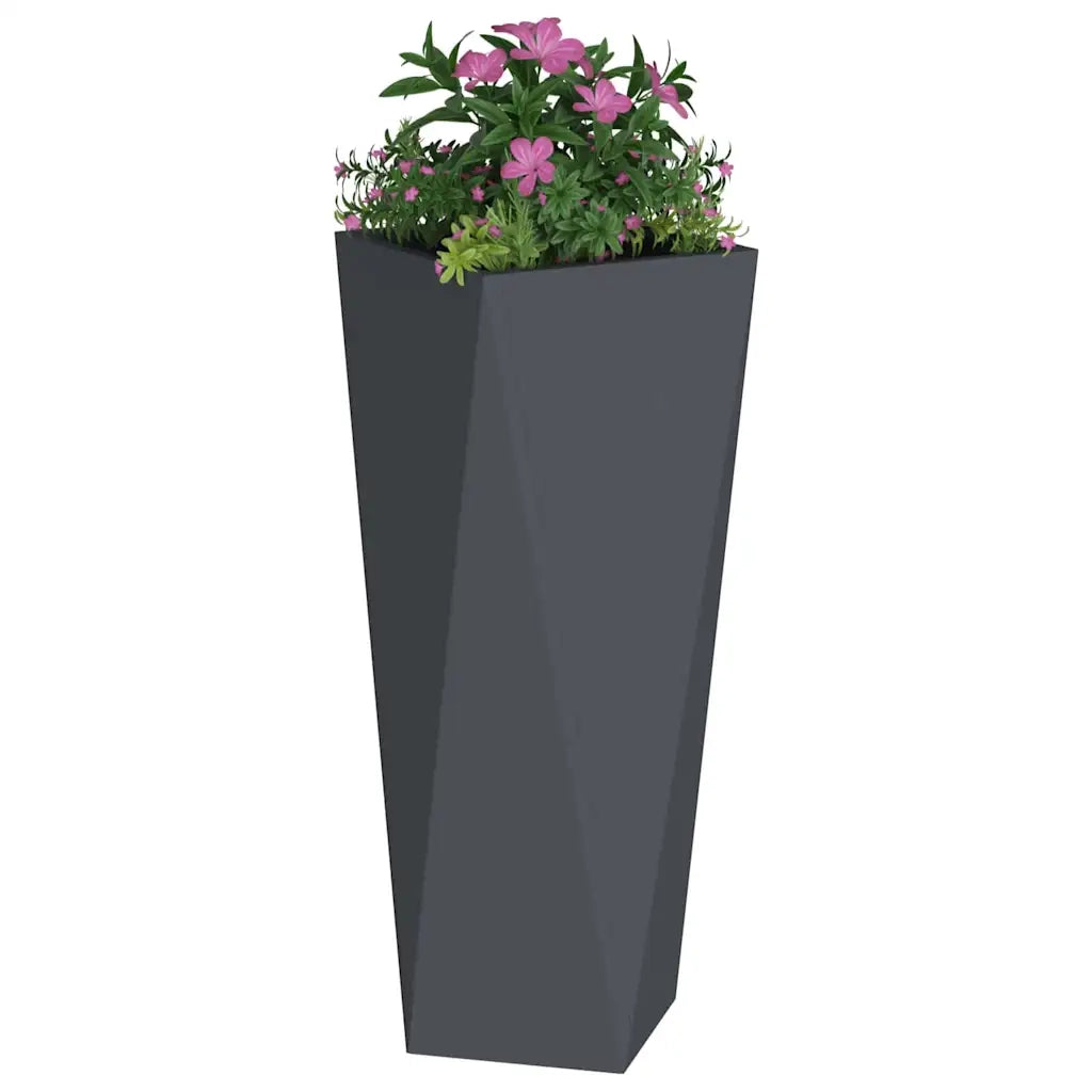 Fioriera 2 pcs Antracite 30 x 30 x 75 cm Acciaio 883771