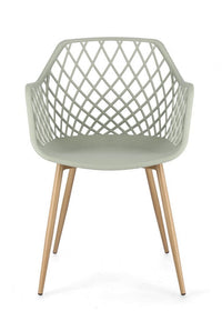 Set 4 Sedie 58x54x85,5 cm Optik in Plastica Verde