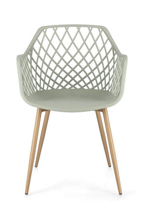 Set 4 Sedie 58x54x85,5 cm Optik in Plastica Verde