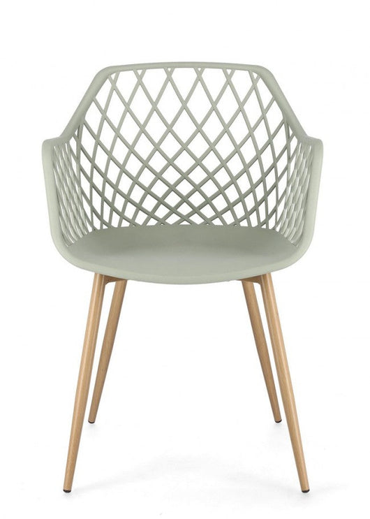 Set 4 Sedie 58x54x85,5 cm Optik in Plastica Verde