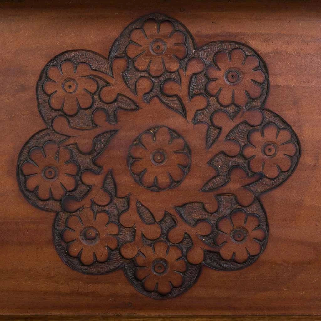 Vassoio in legno marrone fatto a mano 70x30x20h