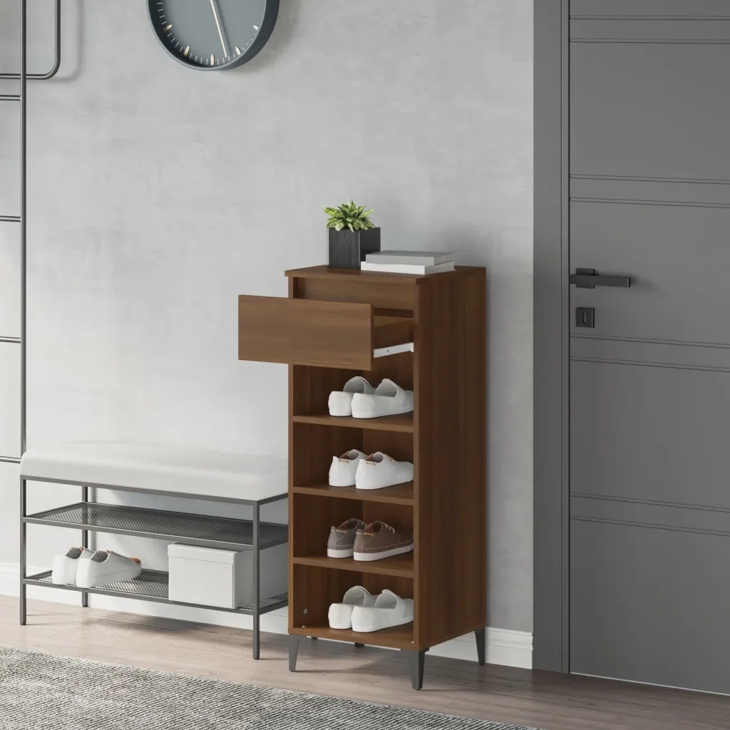 Scarpiera | Mobile per scarpe Rovere Marrone 40x36x105 cm in Legno Multistrato