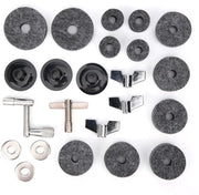 Set di accessori completo per tamburi - 23 pezzi - Accessori per tamburi - Set di viti e anelli per viti - Manubri e chiavi a Z - Chiave a T - Adatto per batterie - Accessori per batterie
