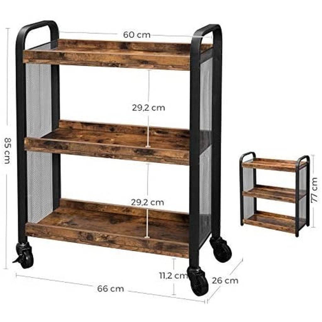 Carrello da cucina industrial Nashville in legno e metallo