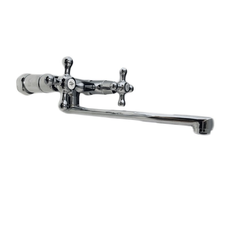 Rubinetto bagno cucina vintage epoca a parete per lavanderia o lavabo a canna dritta