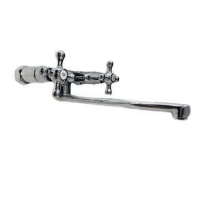 Rubinetto bagno cucina vintage epoca a parete per lavanderia o lavabo a canna dritta