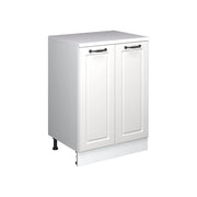 Mobile cucina sottotetto R-Line Bianco rustico/Bianco 60 cm senza inclinazione con 2 ante Vicco