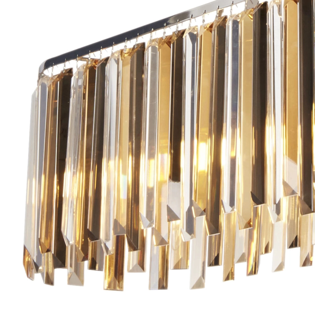 Lampadario Contemporaneo Clarissa Acciaio Cromo Vetro Bianco 8 Luci E14