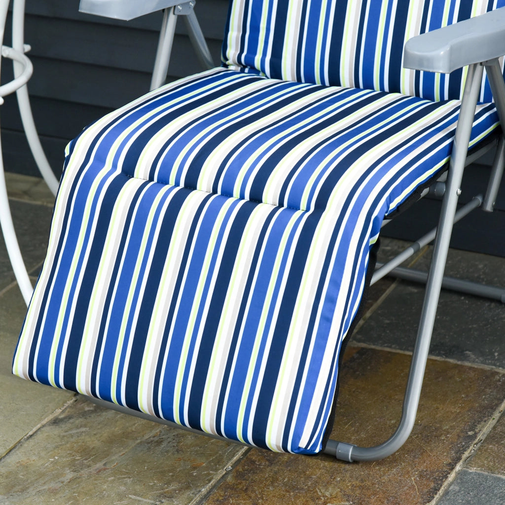 Set 2 Sedie a Sdraio con Cuscini Pieghevoli ¨C Zephmum ¨C Blu Poliestere Acciaio 60x75x65-102 cm