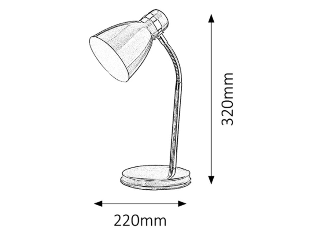 Lampada da tavolo retro anni '80 argento E14 Rabalux Patric 4206