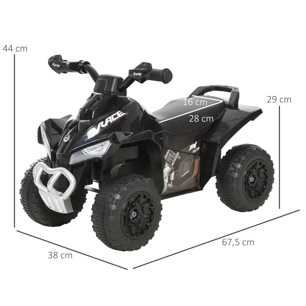 Portagiochi Quad Bambini 18-36 Mesi con Luci e Suoni ¨C Zephmum ¨C 67x38x44 cm Nero