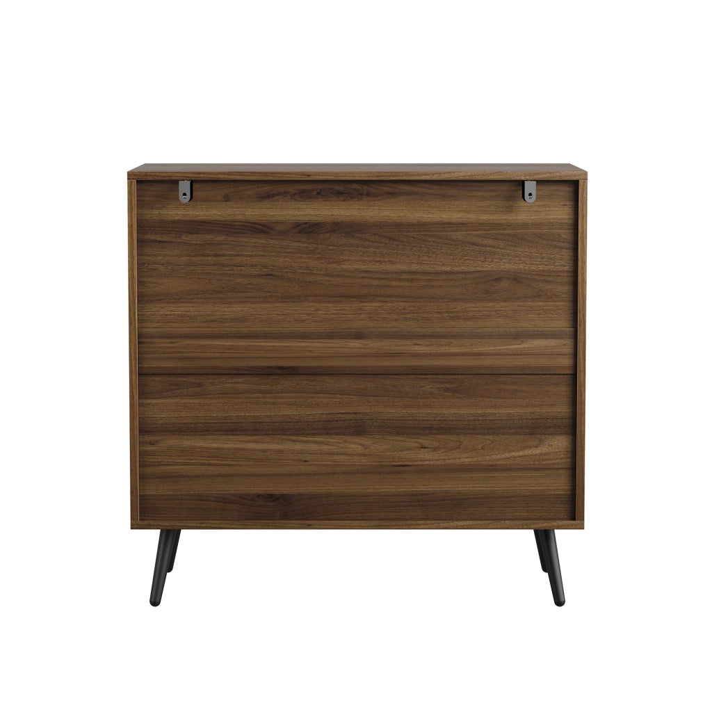 Cassettiera 80x39x78 cm con 3 cassetti in MDF noce