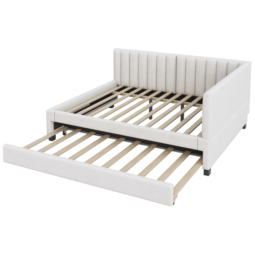 Letto 140x200 cm trasformabile in divano con letto estraibile in velluto