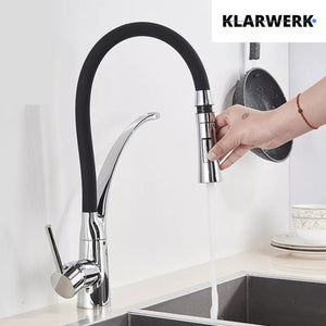 JANA | Rubinetto Gastronomia cromata girevole | da cucina in acciaio inossidabile | miscelatore ruotabile a 360° | bassa pressione 3 attacchi argento