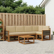 Set di divani da esterno 6 pz Naturale e Beige 3385229
