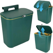 Cassetto a sospensione 9 Litri - Contenitore di rifiuti da cucina - Contenitore di rifiuti con coperchio - Raccoglitore di rifiuti con separazione - Capacità 9 Litri - Coperchio presente