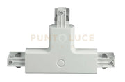 LED-TRACK-T-R2 CONNESSIONE A T SINISTRA (R2) BIANCA PER BINARIO 18,1X11,2X3,4CM