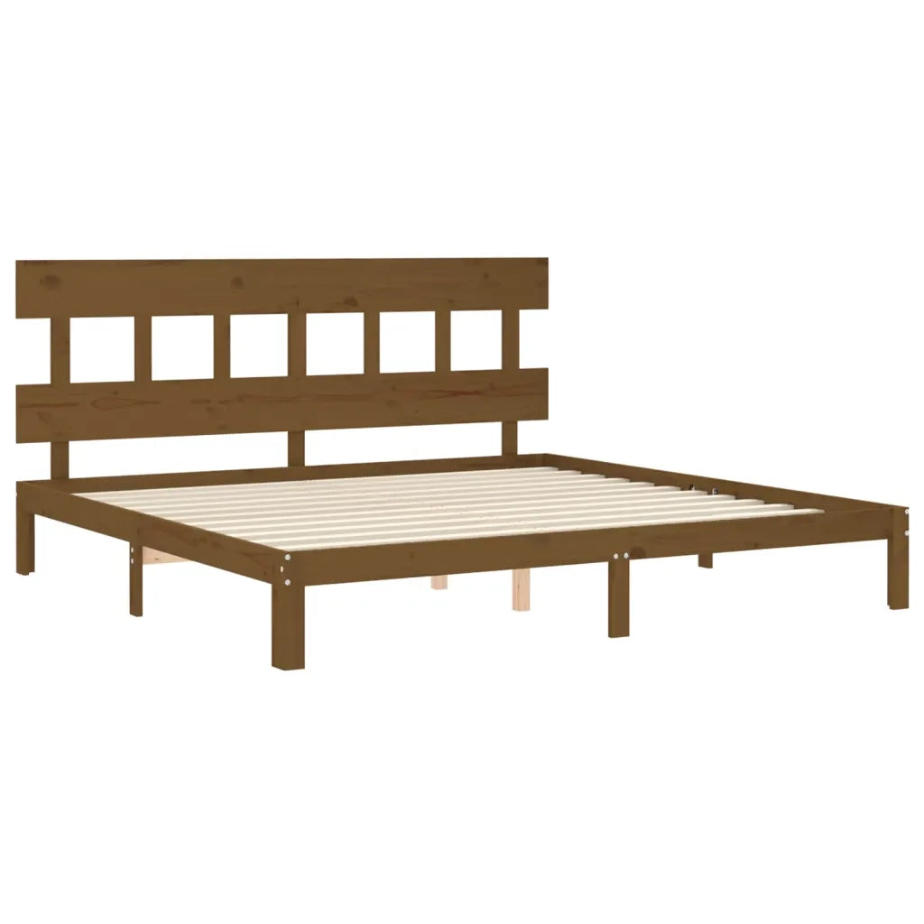 Giroletto con Testiera ambra 200x200 cm in Legno Massello 3193619