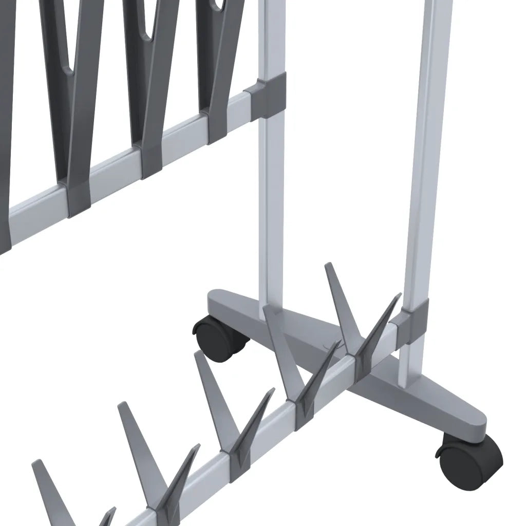 Scarpiera con Ruote-Scaffale per scarpe Argento 89x27x120 cm