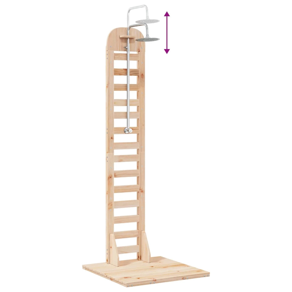Doccia da esterno 223 cm Legno massello di pino e acciaio inox 886328