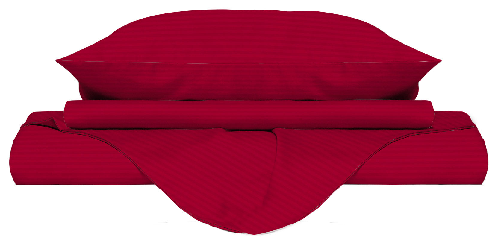 Copripiumino Matrimoniale con Sacco e Federe in Raso di Poliestere Bordeaux