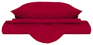 Copripiumino Matrimoniale con Sacco e Federe in Raso di Poliestere Bordeaux