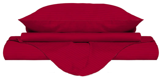 Copripiumino Matrimoniale con Sacco e Federe in Raso di Poliestere Bordeaux