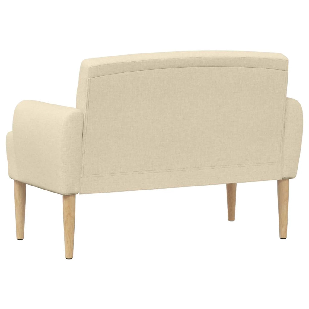 Loveseat con bottoni imbottiti Crema 116 x 67 x 80 cm Tessuto 42041782
