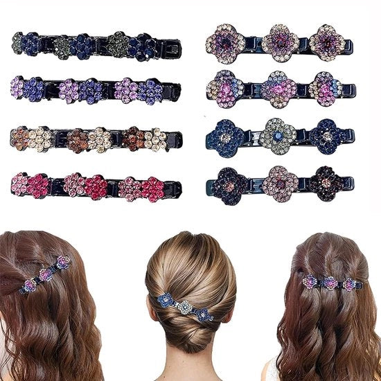 Fibbia capelli - 8 pezzi - Spille capelli - Spilla capello - Accessorio capelli - Clip capelli - Con pietre strass - Moda capelli - Estate - Accessori capelli principesse - Accessori capelli per ragazze - Per donne e ragazze