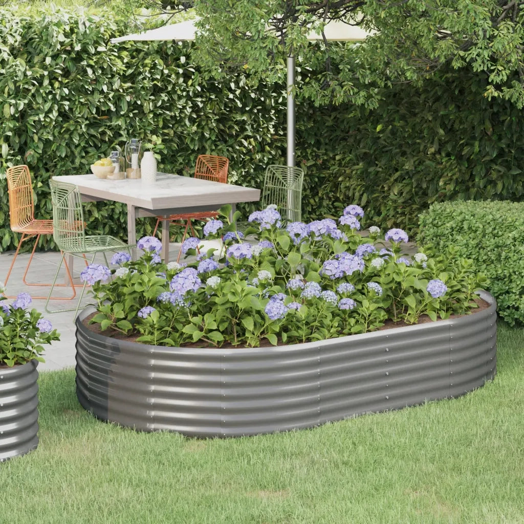 Vaso Giardino Acciaio Verniciato a Polvere 214x140x36 cm Grigio cod mxl 66903