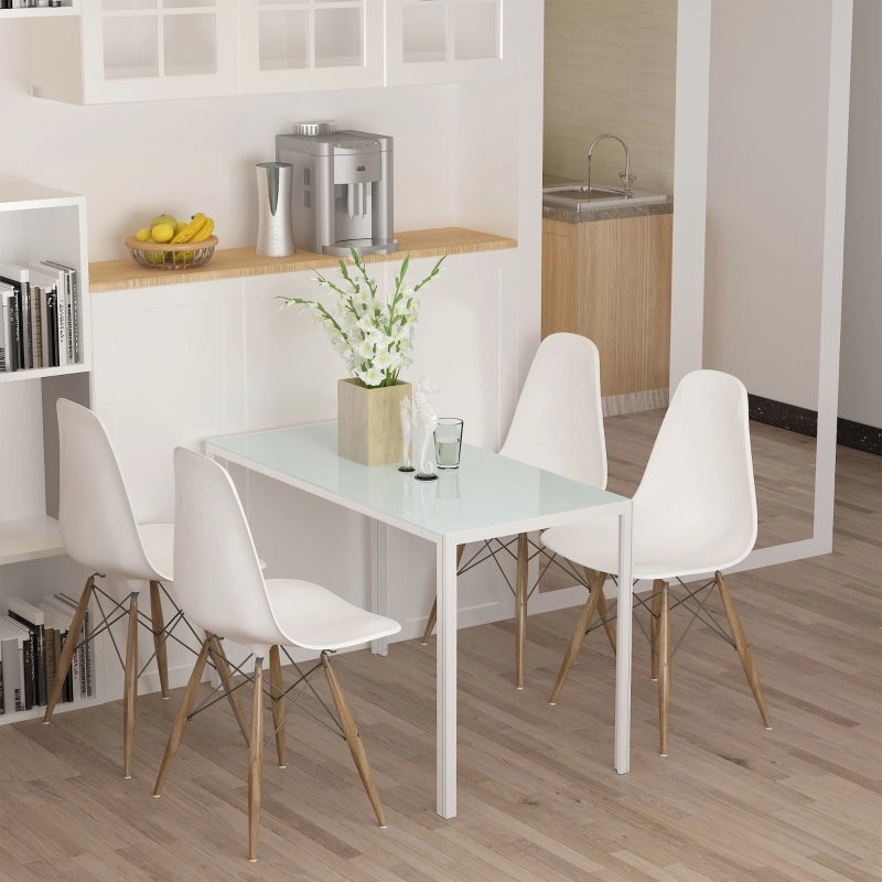 Tavolo da pranzo - 120x60x75 cm - design moderno - bianco - per cucina e sala