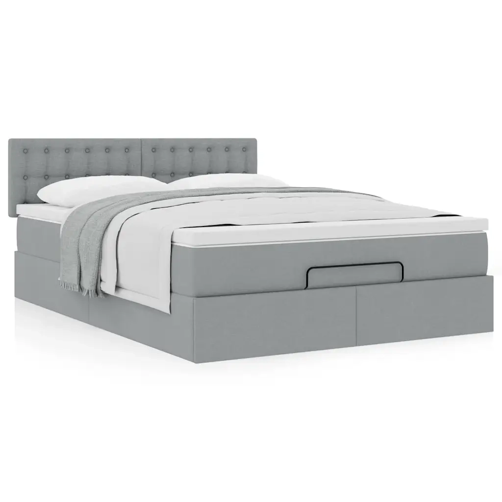 Struttura Letto Pouf con Materasso 140x200 cm in Tessuto 3311629