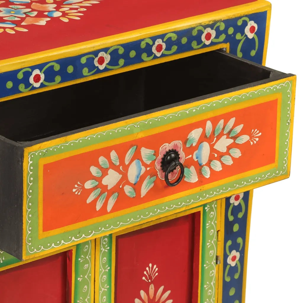 vidaXL Credenza Dipinta a Mano 54x30x74 cm Legno Massello di Mango