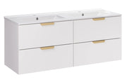 Set mobili bagno 120 cm con lavabo per mobile Lava Aster White 120 cm