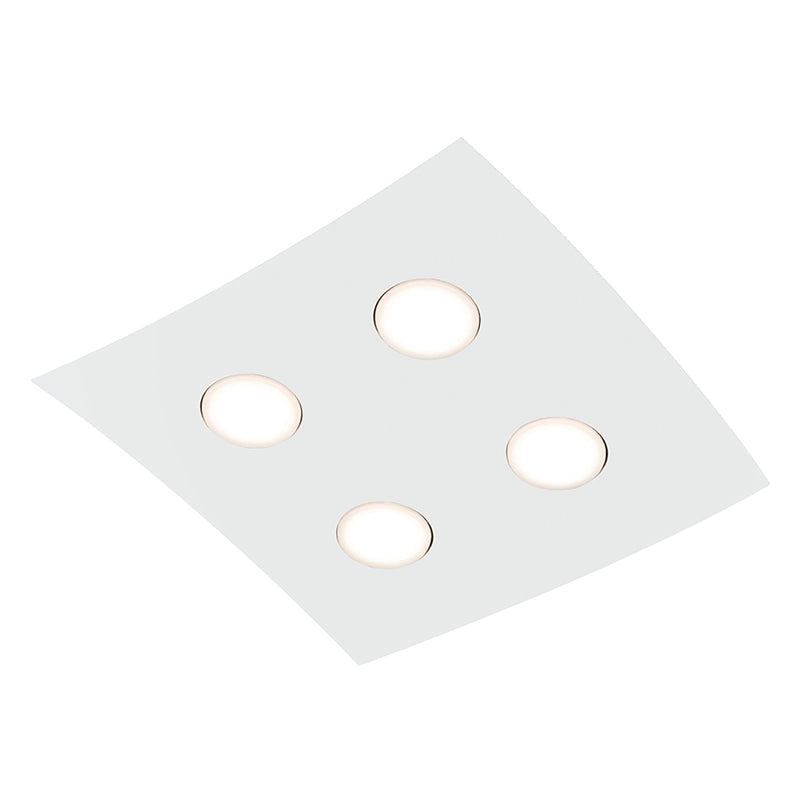 Plafoniera Spinnaker 4 elementi, lampada da soffitto e parete a LED, attacco GX53, design moderno, finitura bianca, IP20 - Rossini Group