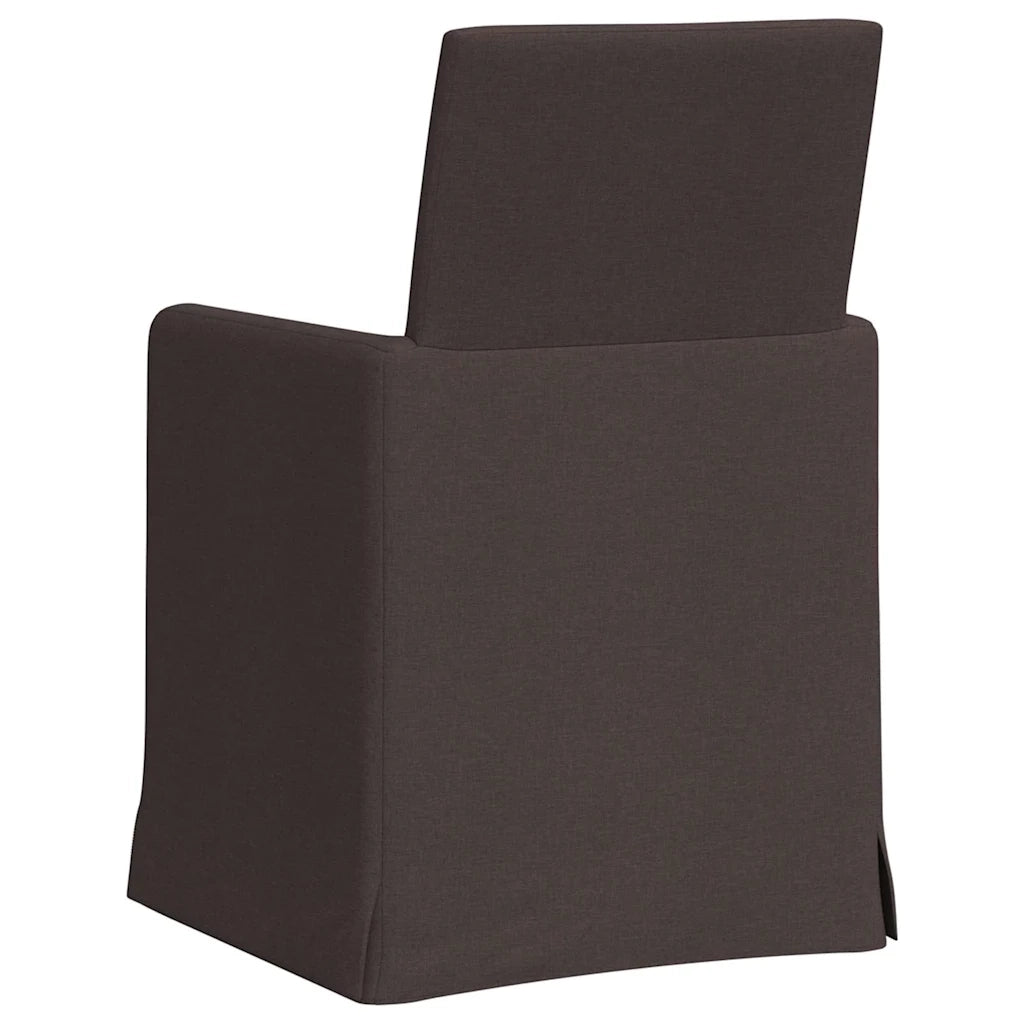 Sedie da pranzo 2 pcs Marrone scuro 57 x 67 x 95 cm Tessuto