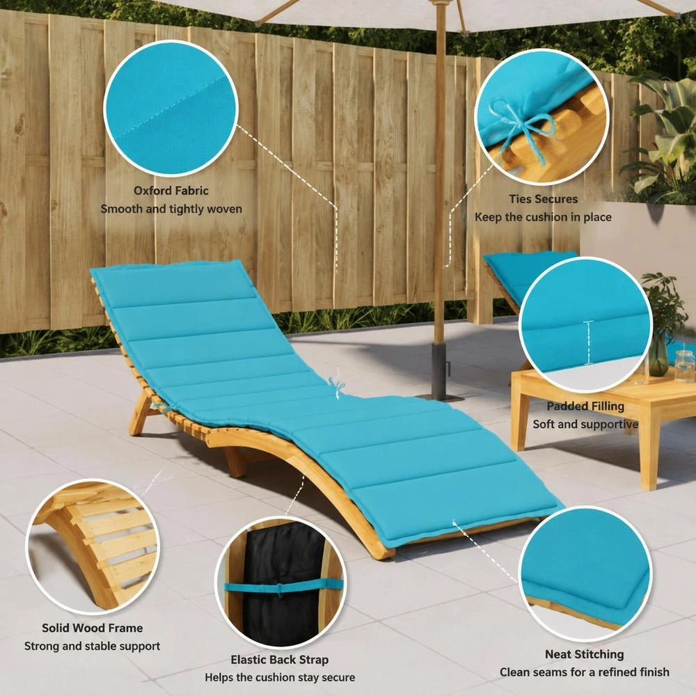 Sun Lounger Cushion, Turquoise Oxford Fabric