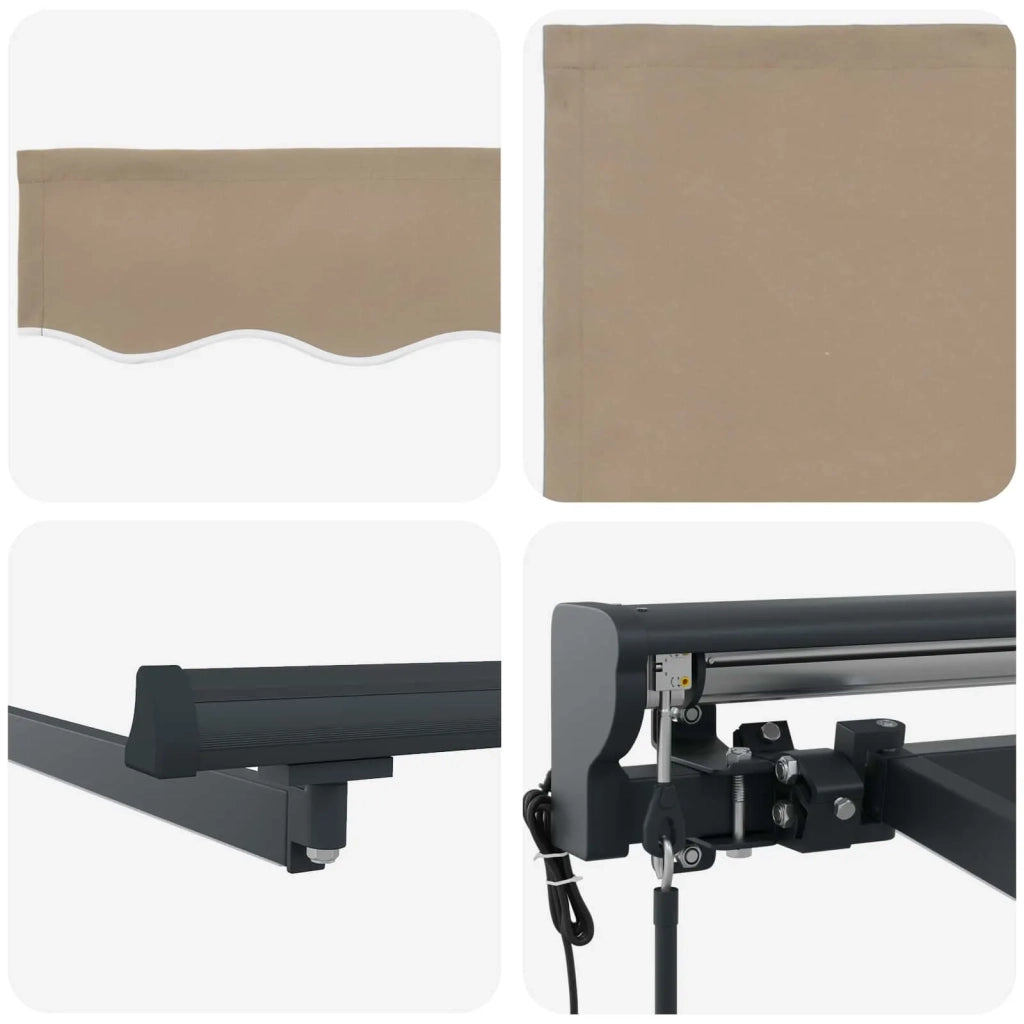 Tettuccio Elettrico Retrattile Beige e Antracite 5 x 3 m 3421668