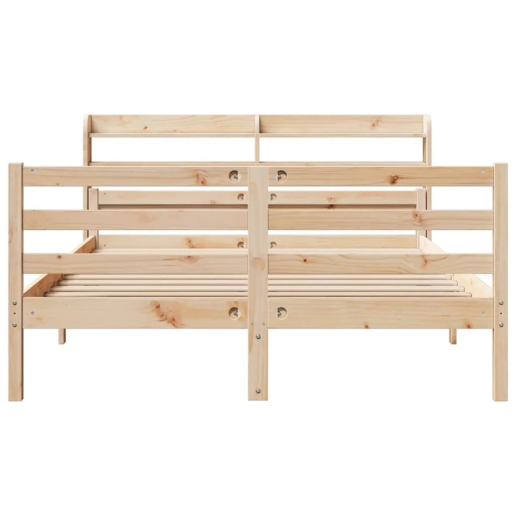 Giroletto con Testiera 160x200 cm in Legno Massello di Pino 3306688