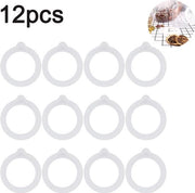 12 Afdichtingsringi in silicone, anelli di gomma per vasi in vetro, accessori di chiusura, bianchi, adatti per vasi standard con apertura ampia, con viti, bianchi.