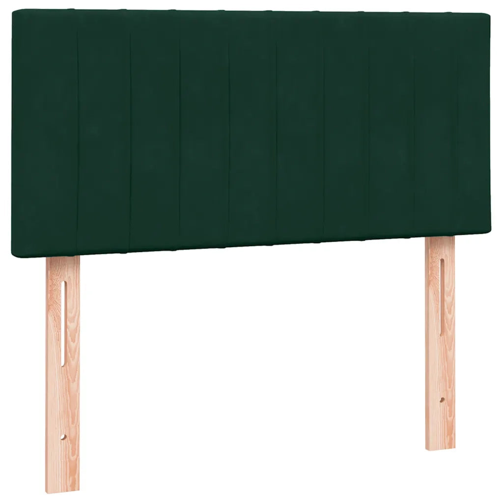 Letto a Molle con Materasso e LED Verde Scuro 80x220 cm Velluto 3317100