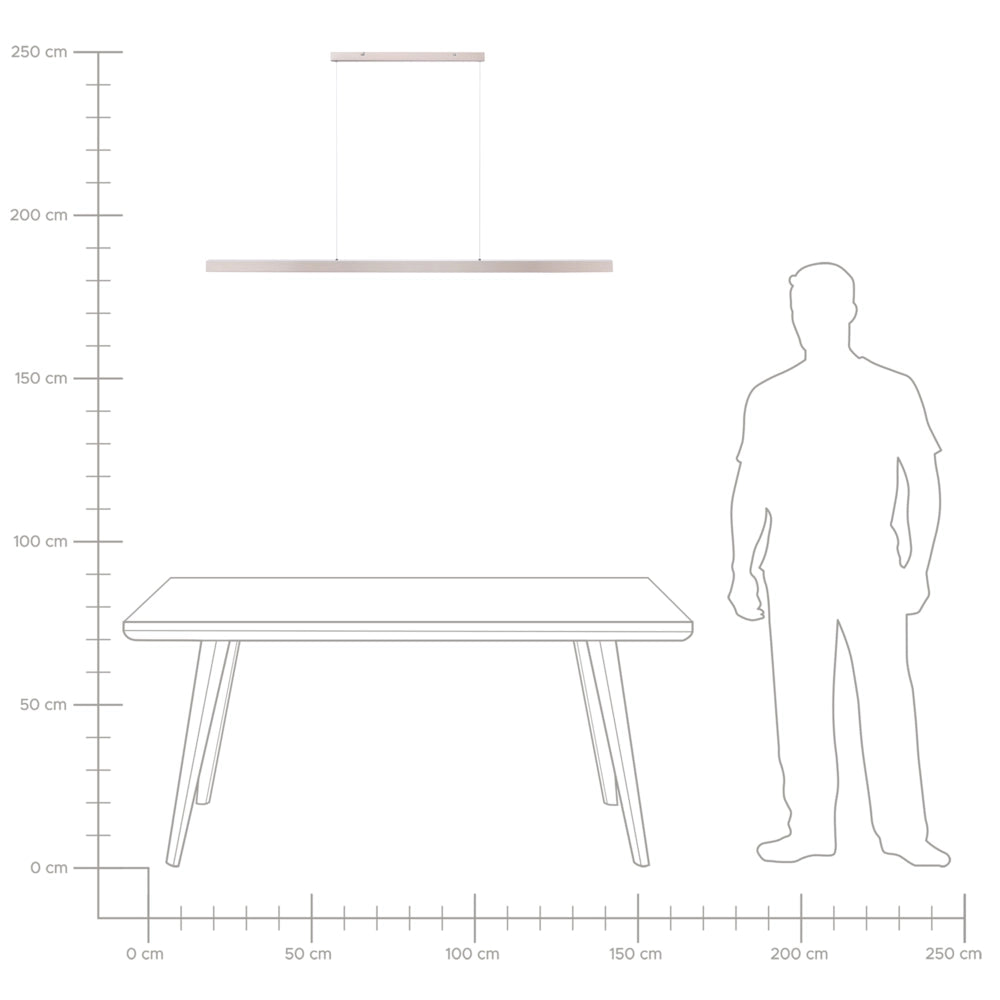 Lampada a sospensione lineare a LED in metallo rame 160 cm stile industriale forma minimalista