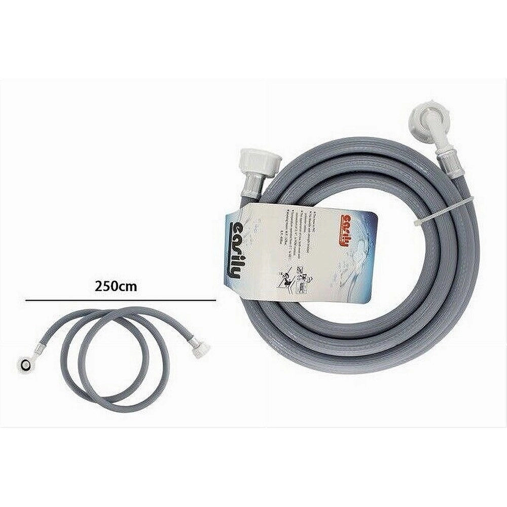 Trade Shop - Tubo Scarico Carico Per Lavatrice Lavastoviglie Con Curva Raccordo Pipa 2.5mt 59051 -