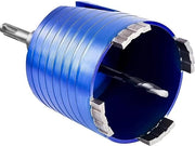 Set di foratura diamantata 82 mm - Blikenker Kernboorkroon Segmento di foratura 10 mm - Con centroforo 8 x 120 mm - Adattatore SDS-plus - Scatola stabile rotonda - Supporto per appendiabiti