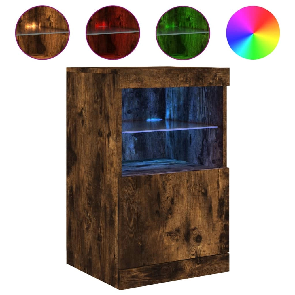Credenza cassettiera armadio mobile contenitore organizer per cucina soggiorno salotto con luci LED 41 x 37 x 67 cm marrone 02_0029885