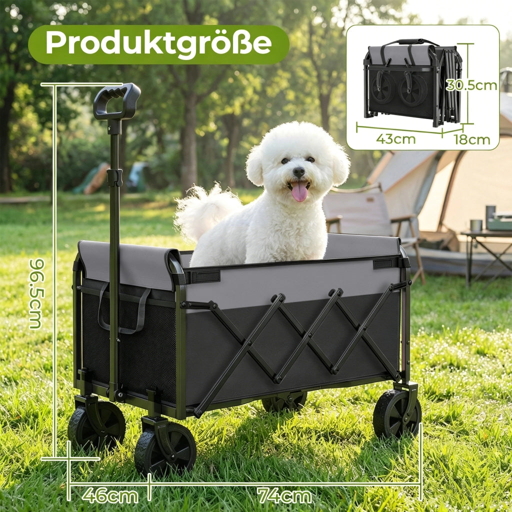 CARRELLO PIEGHEVOLE 100 L 74 x 46 x 96,5 cm Nero Acciaio