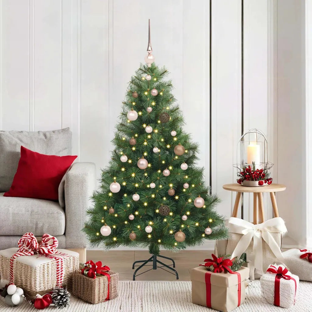 Albero di Natale artificiale con 150 LED Verde 150 cm PE e PVC 3397768