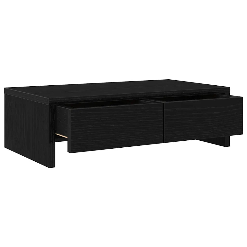 vidaXL Supporto Monitor con Cassetti Rovere Nero 50x27x15cm Truciolato