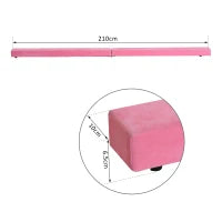 Trave da Ginnastica Equilibrio Allenamento Pieghevole Casa Legno 210 × 10 × 6.5cm Rosa