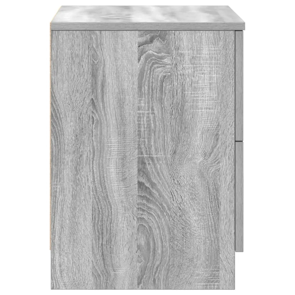 vidaXL Comodini 2 pz con 2 Cassetti Grigio Sonoma 40x36x50 cm
